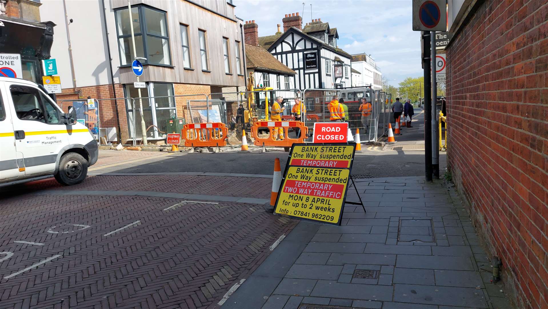 Sewer works have closed Tufton Street in Ashford for two weeks