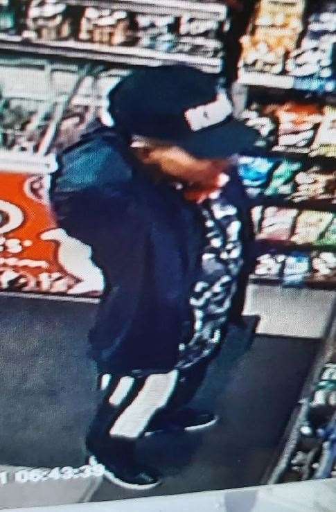 Geza seen in the shop on CCTV. Picture from Kent Police