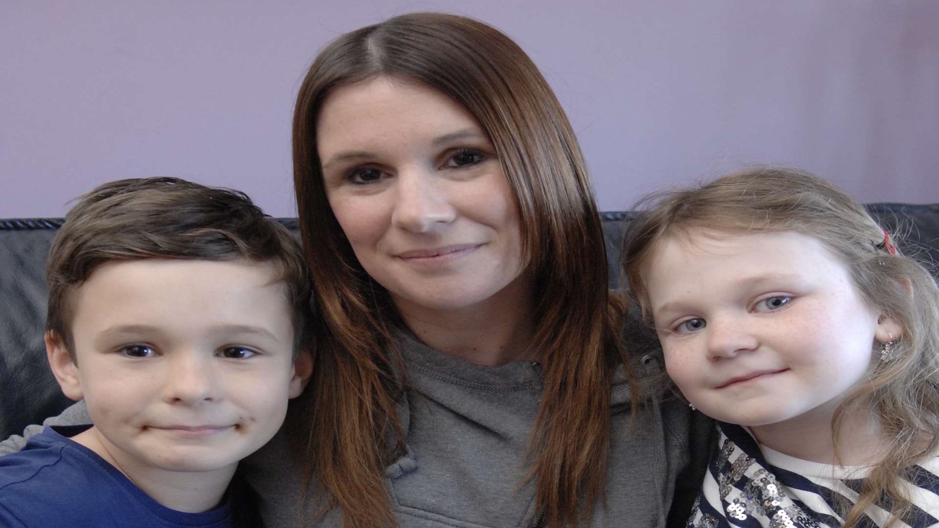 Unhappy: Rachel Rook of Iwade and her two children Danny, eight and Rosie, six.