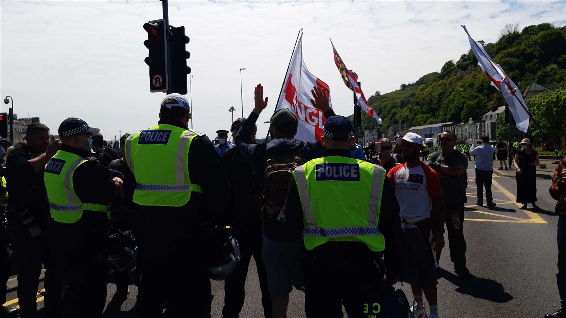 The immigration protest at Dover last Saturday. Picture: Sam Lennon