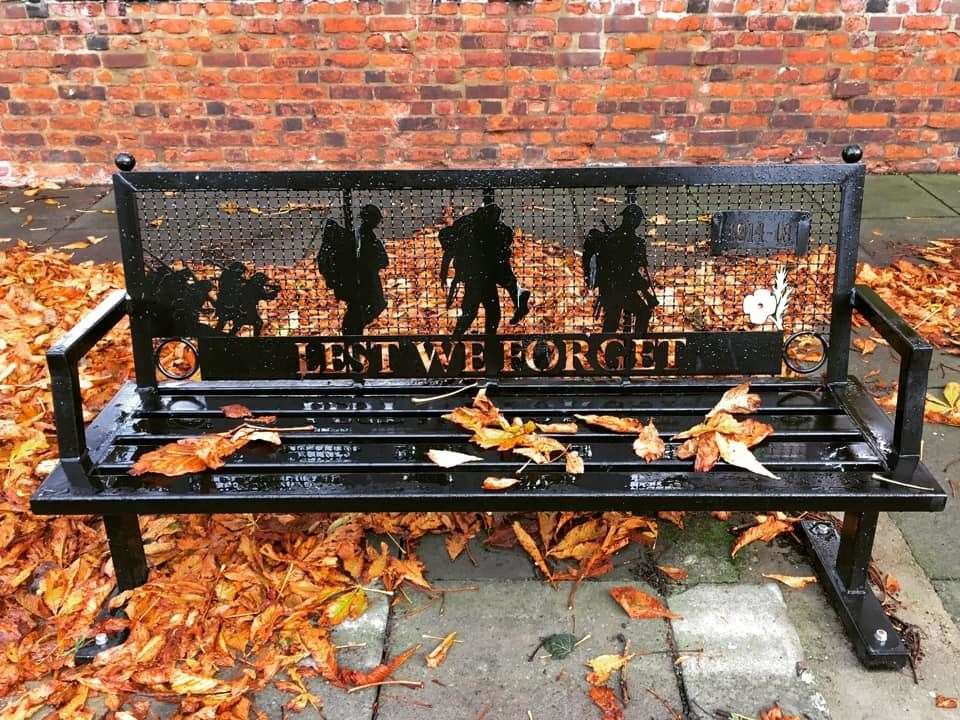 The Remembrance Bench at Queenborough for Remembrance Sunday