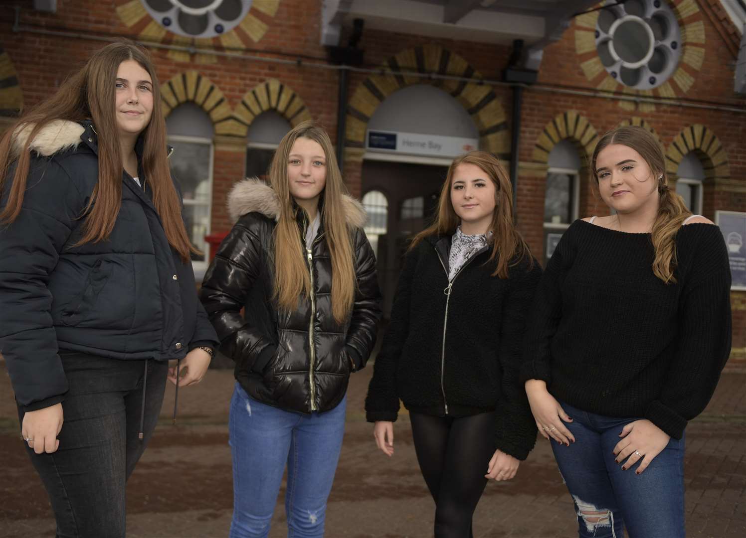 From left: Tia Hancock, 16, Chloe Skinsley, 16, Eleanor Wood, 15 and Madison Kendall, 15. Picture: Barry Goodwin