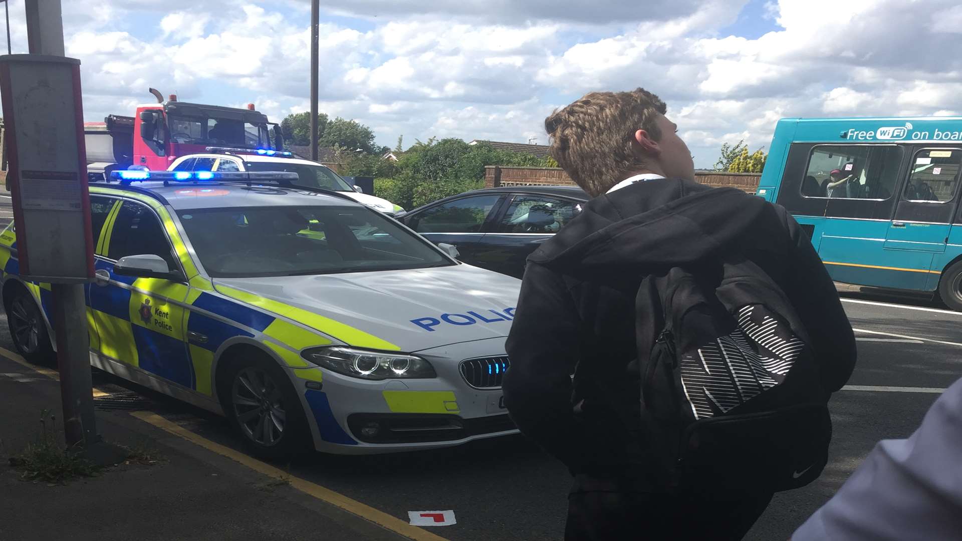 Four police cars were called to the scene. Picture: Lewis White