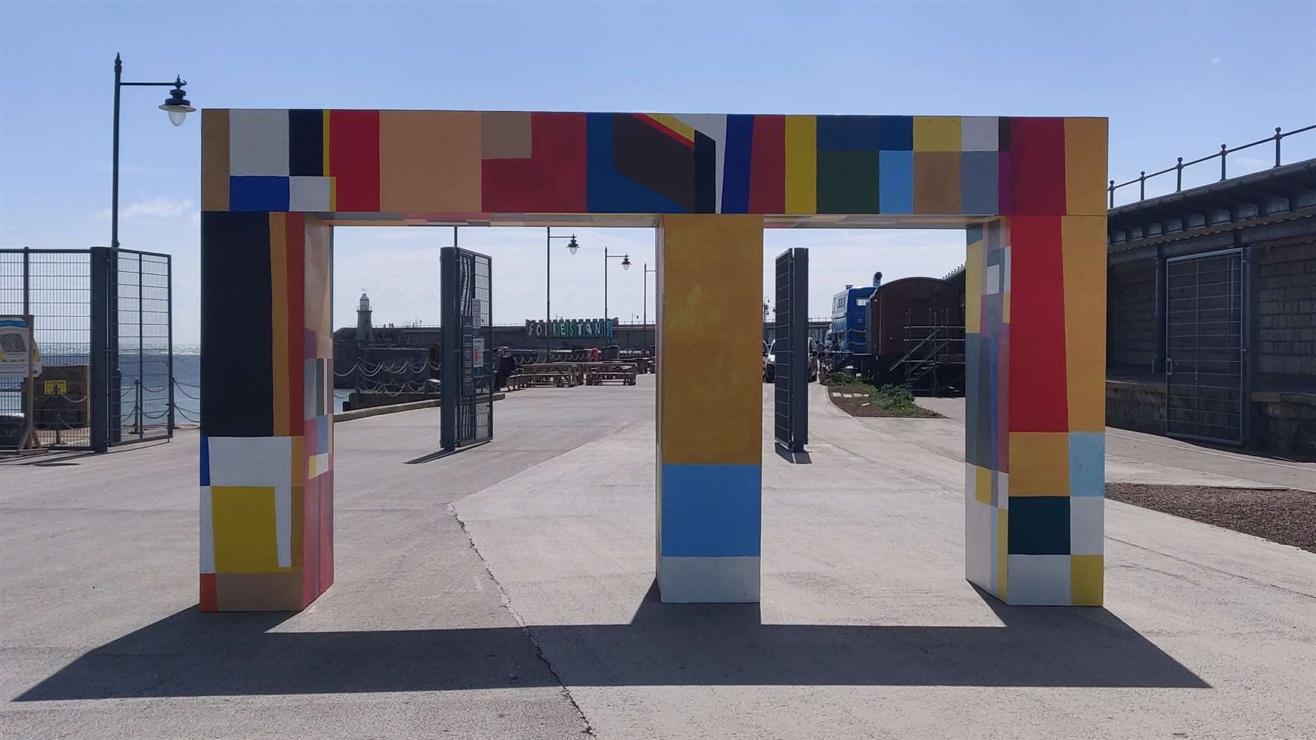 Gateways of the Sea by artist Atta Kwami at the Folkestone Harbour Arm