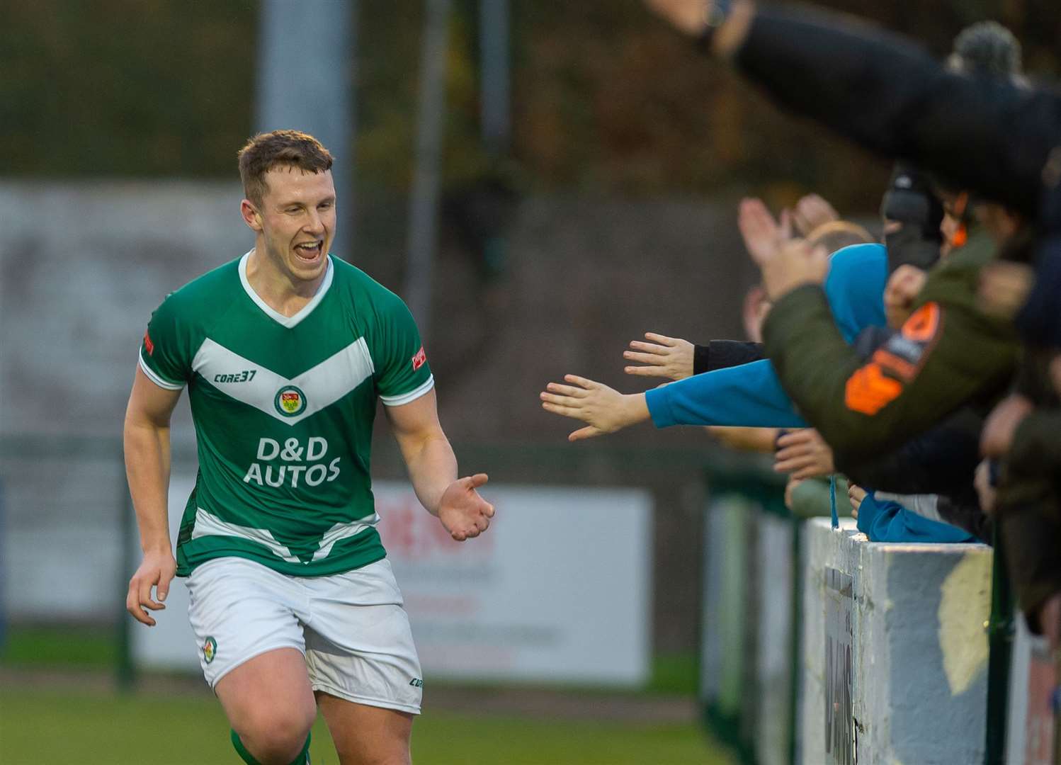 Wisson celebrates scoring at Homelands in front of the home fans. Picture: Ian Scammell