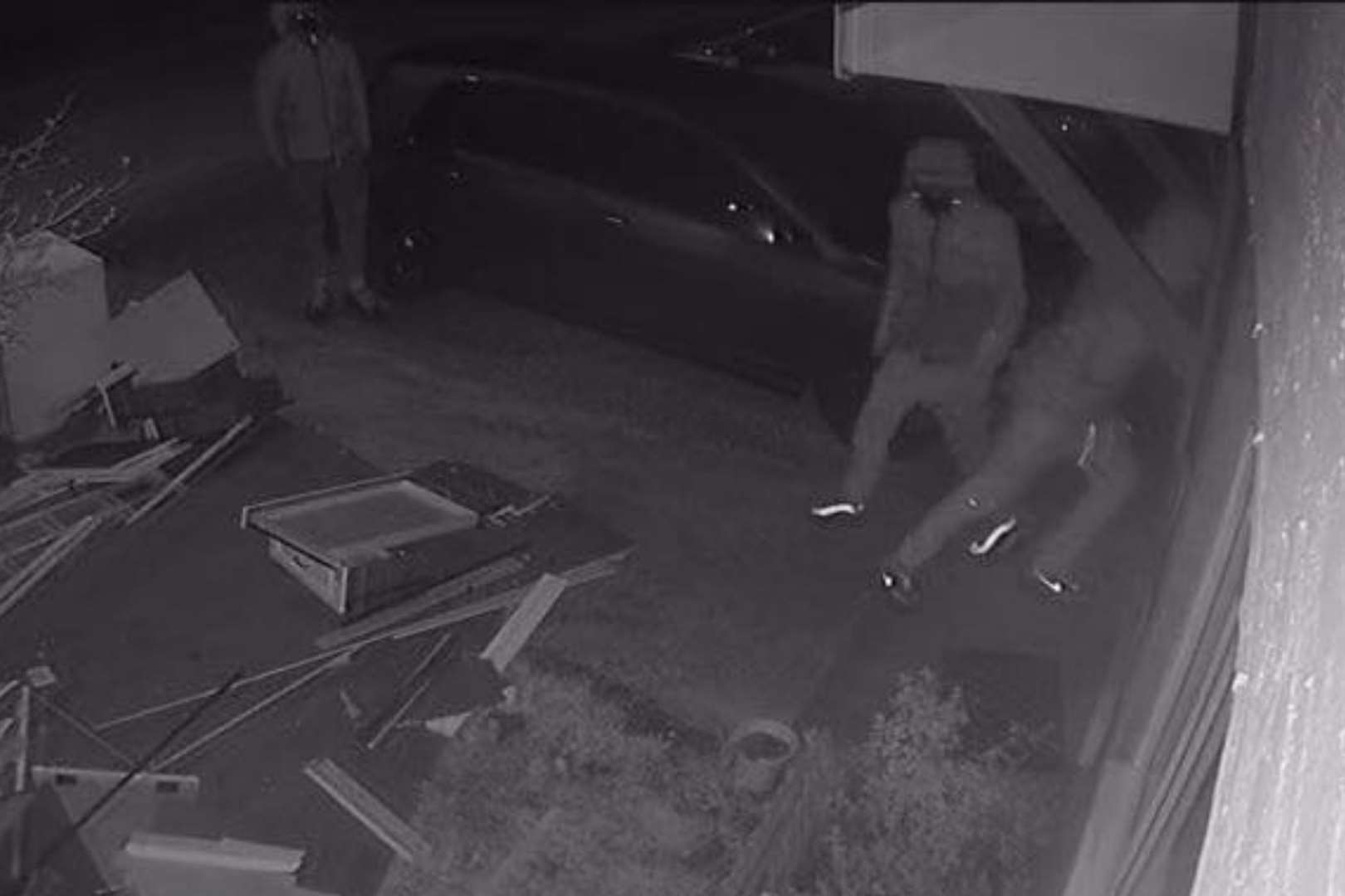 Three men were caught on CCTV breaking into the house (46420764)