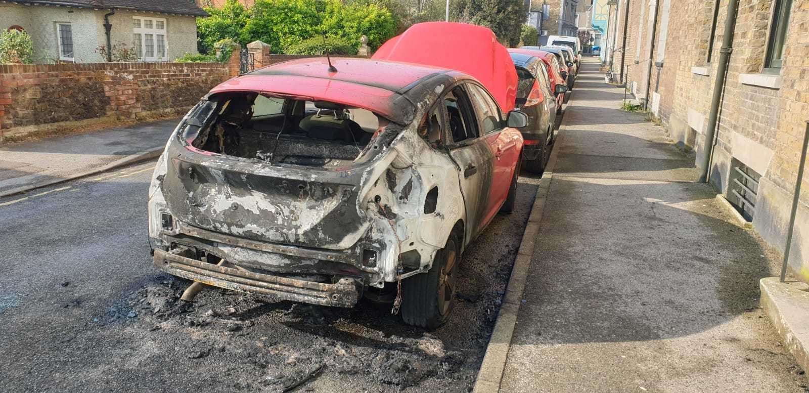 Paul Cooper's red Ford Focus was one of the vehicles targeted