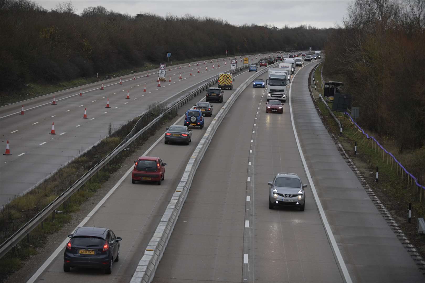 Part of the M20 is closed due to an accident involving a lorry and a car Picture: Barry Goodwin