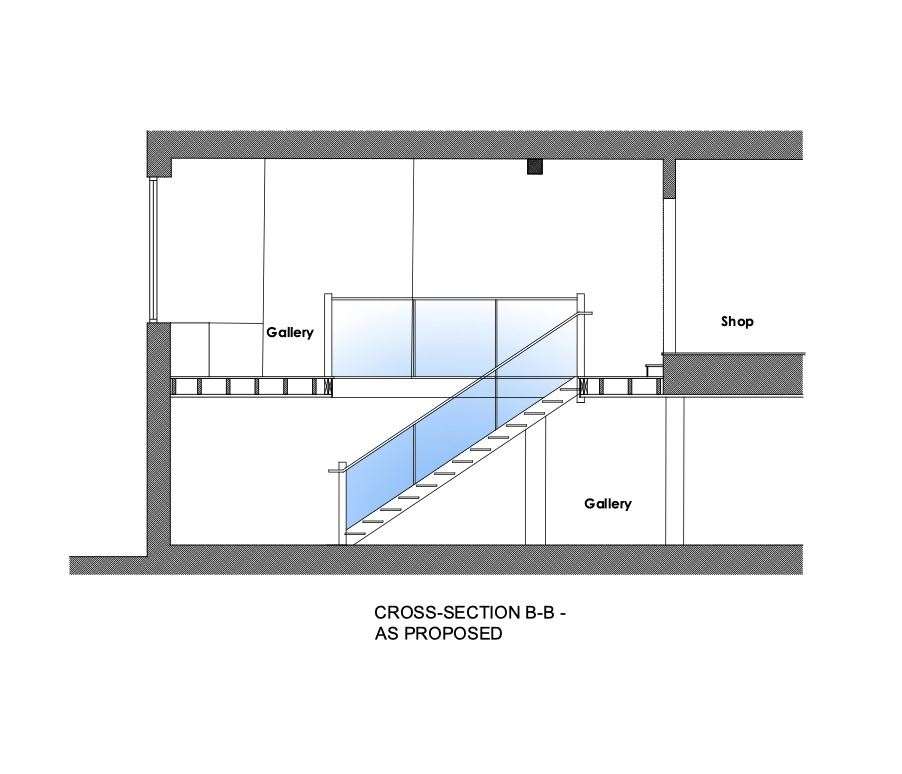 To access the extra space a new staircase must be built, as show in the drawing