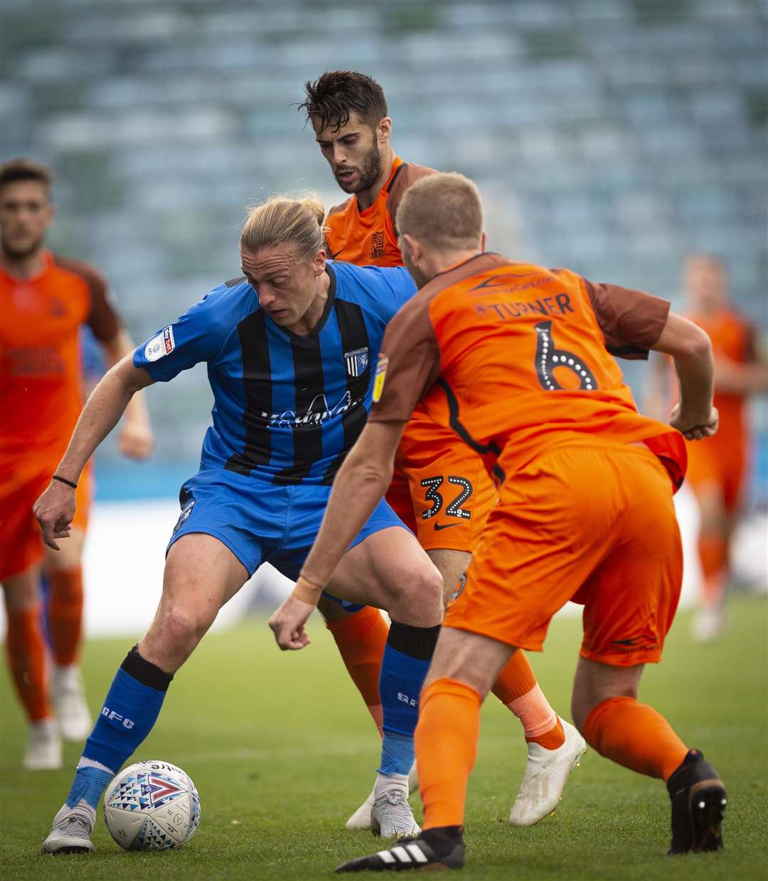 Tom eaves looks for a way through the Southend defence. Picture: Ady Kerry