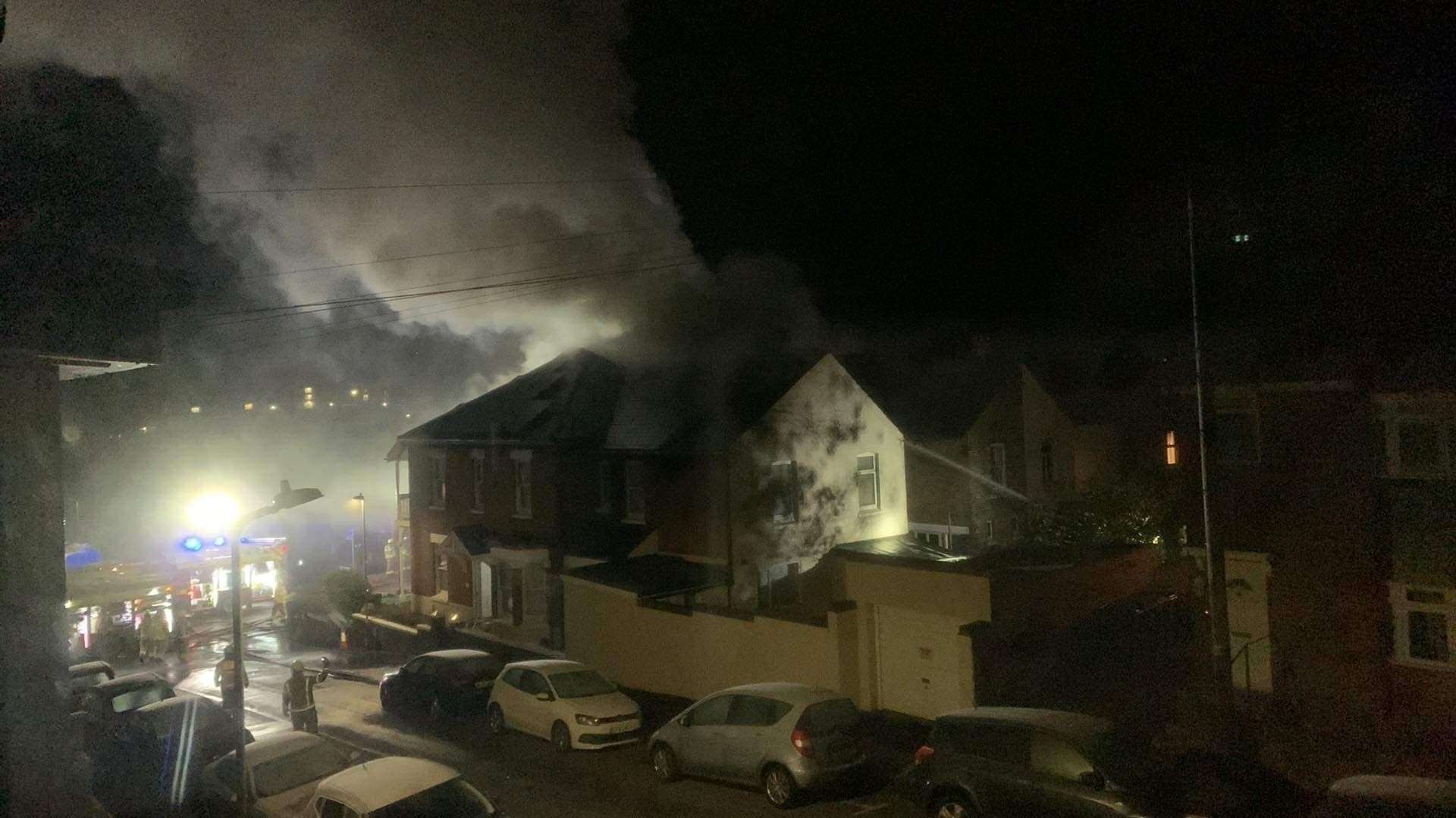 Seven fire engines were required at the scene. Picture: Katie Misson
