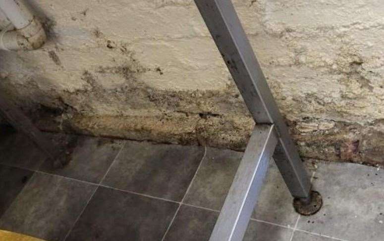 The condition of a wall found at the Four Horseshoes in Graveney, near Faversham. Picture: Swale Borough Council