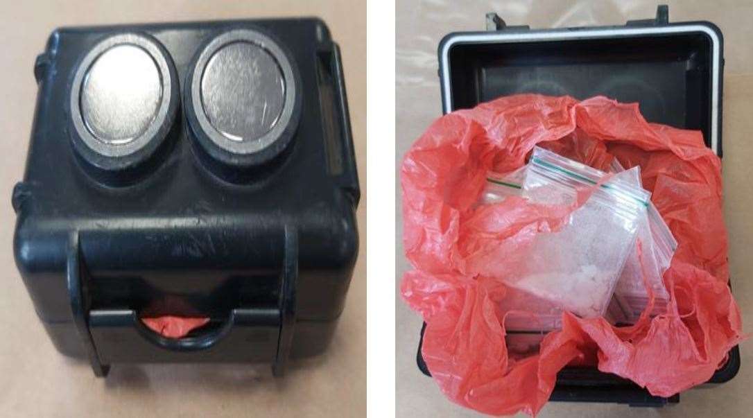 The magnetic box Aloisios Varthalitis used to conceal cocaine