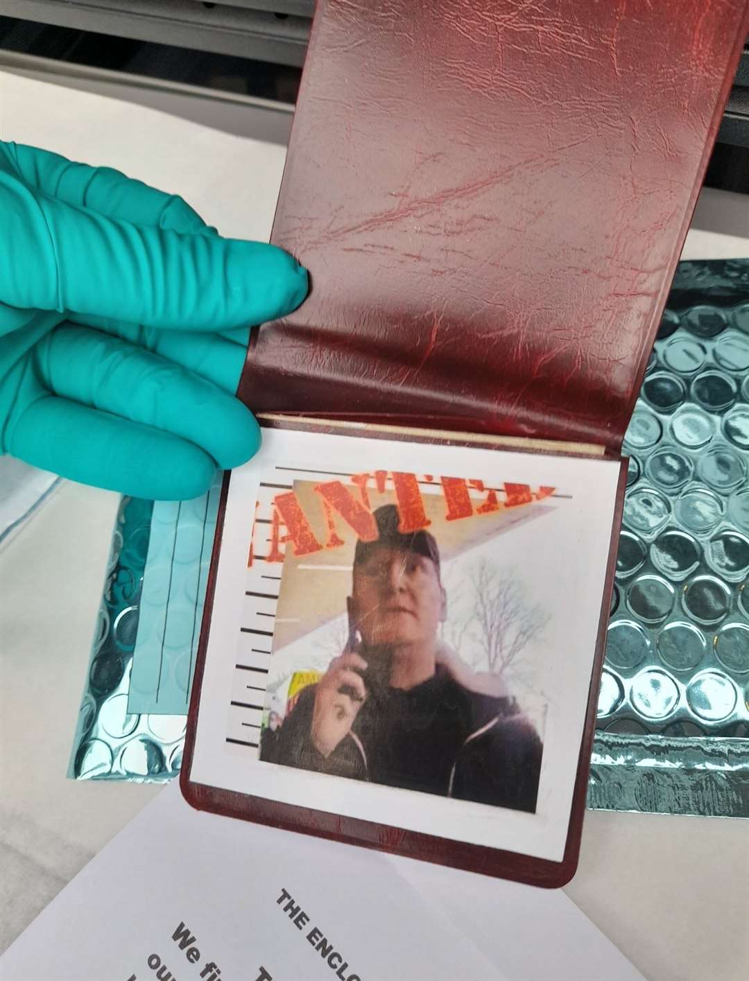 Wallet from Dartmoor prison holding image of Mr Hayden Leigh inside. Picture: Tobe Hayden Leigh