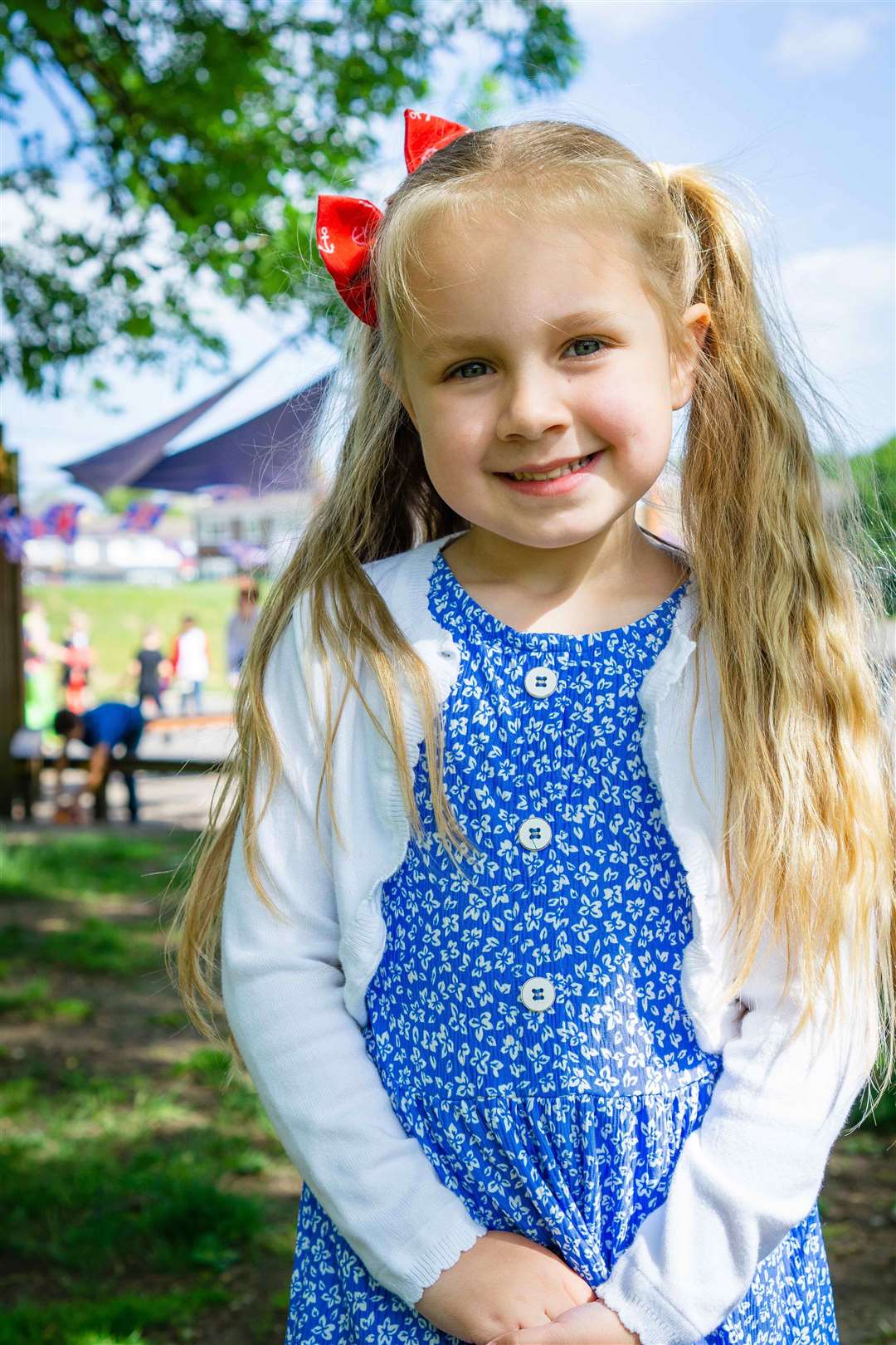 Pretty in pigtails: Harper-Ellis at Sunny Bank Primary School's Platinum Jubilee street party at Murston