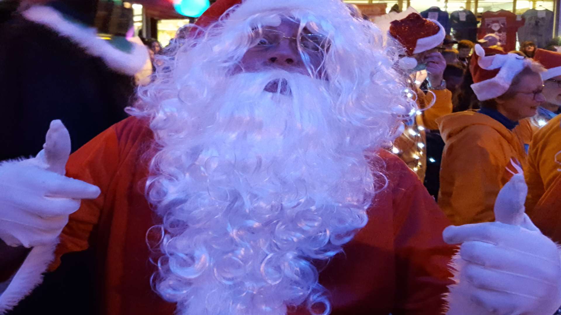 Father Christmas, AKA Mad Mike Young, at the switching on of the Sheerness Christmas lights