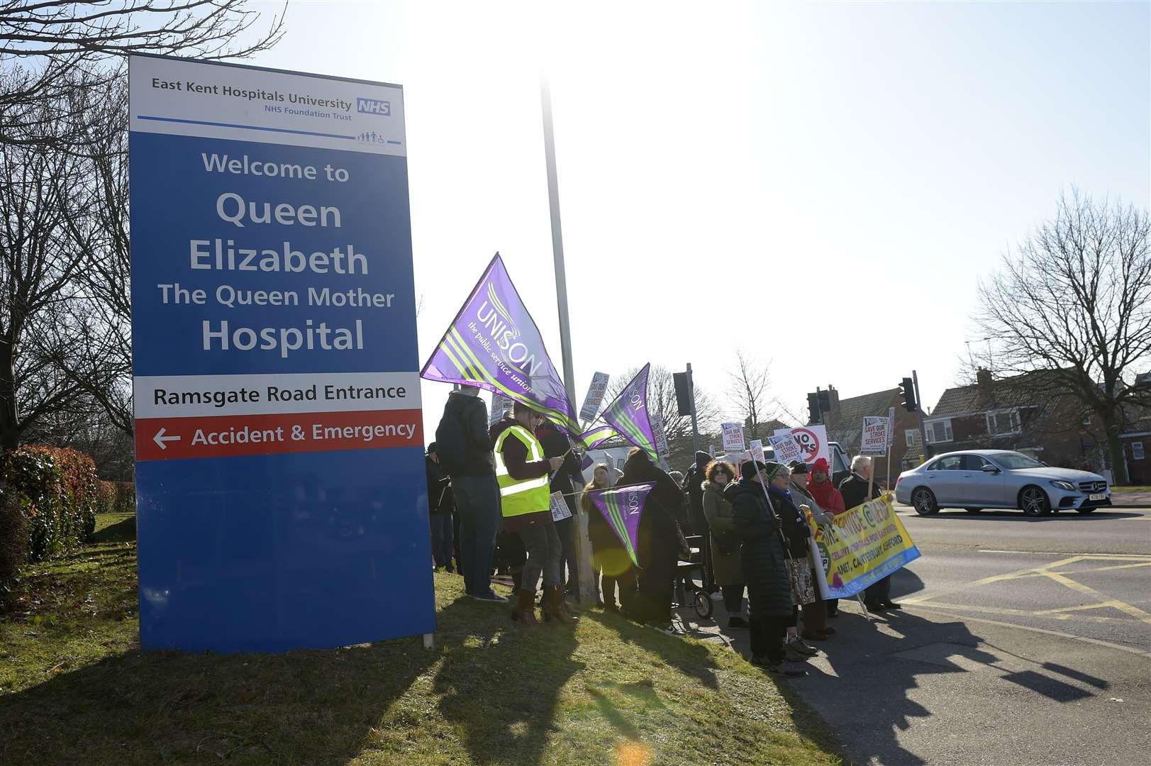 Protest to save QEQM's stroke service. Picture: Tony Flashman