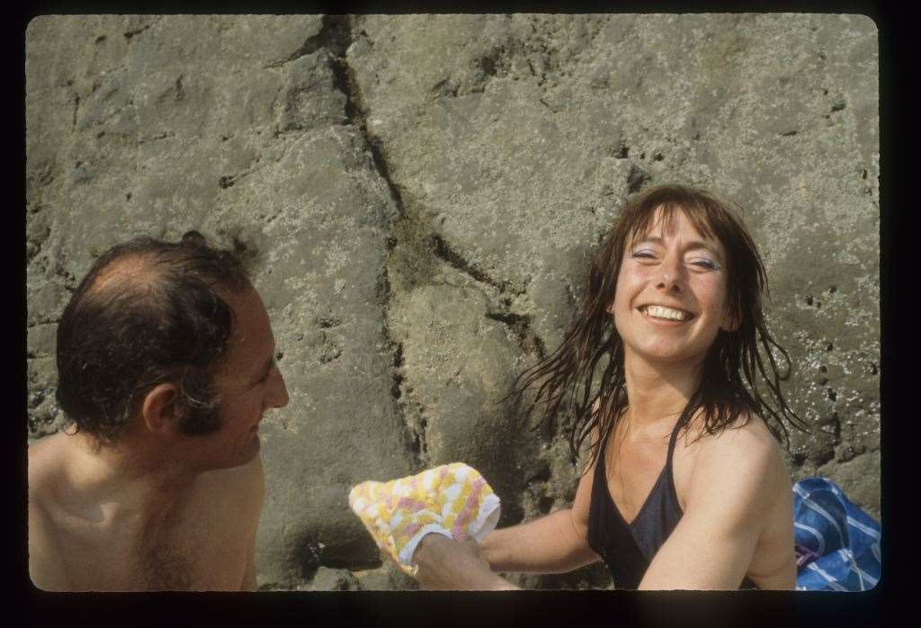 Beryl Martin, on holiday with husband Bruno in South Wales in the late 70s