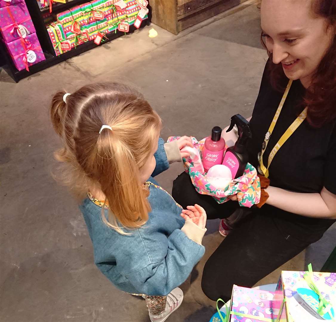 The very patient and understanding Sabrina helping us pick out some items in Lush
