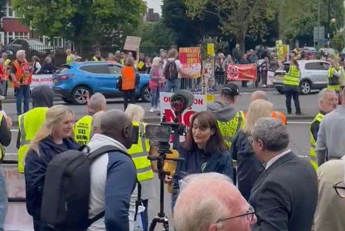 Protestors in Orpington campaigning against ULEZ charges. Picture: Howard Cox