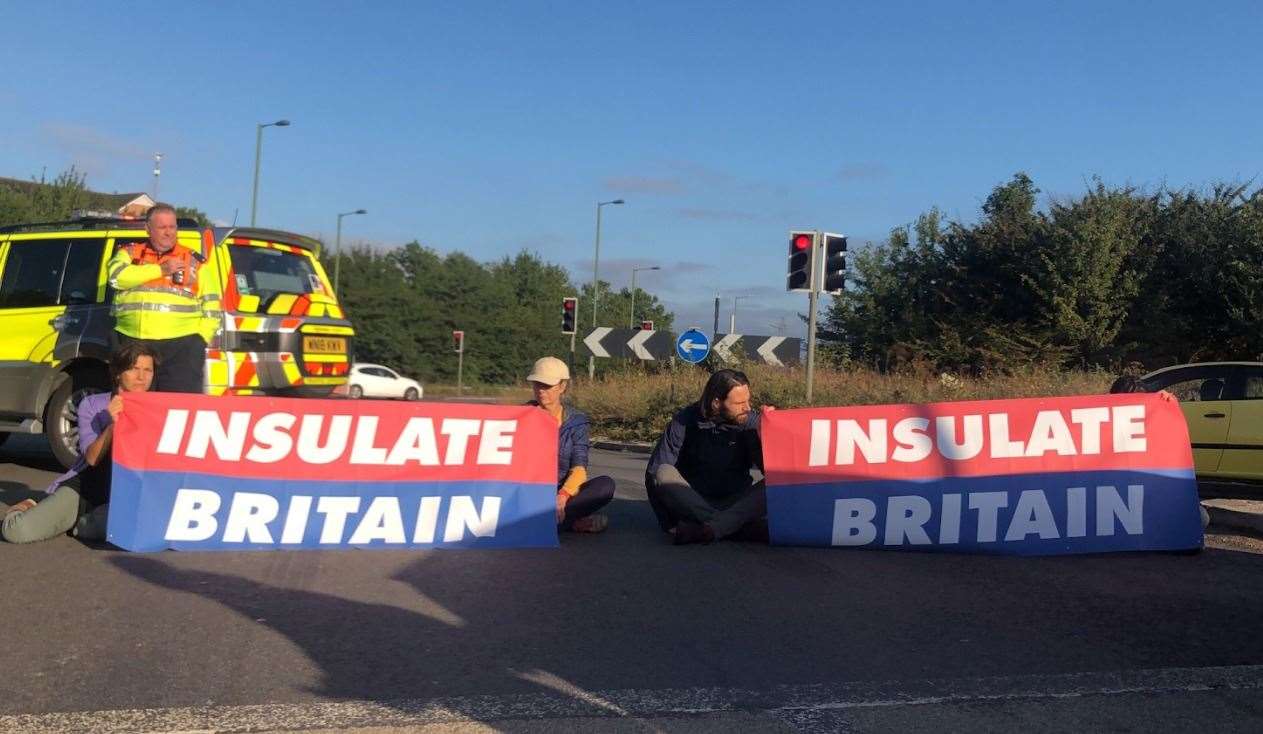 Protestors are blocking various junctions on the M25 including Junction 1b. Photo: Insulate Britain