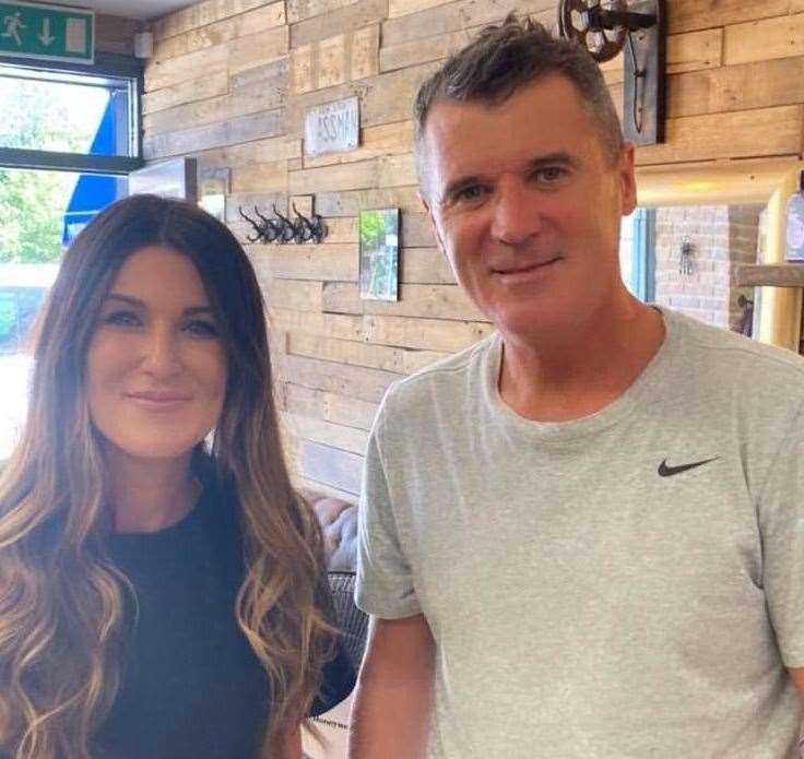 Roy Keane at his beard trimmed at The Hairy Bear in Bearsted. Picture: The Hairy Bear