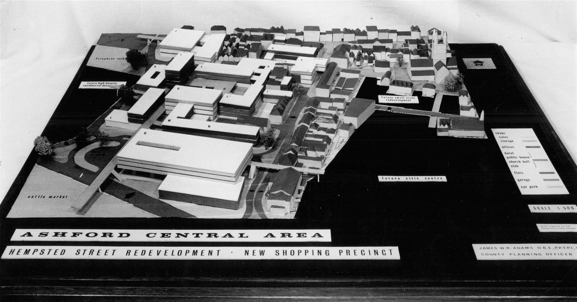 The original model in 1963 showing the proposed shopping centre development. At this stage, the scheme was called the Hempsted Street shopping centre. Picture: Steve Salter