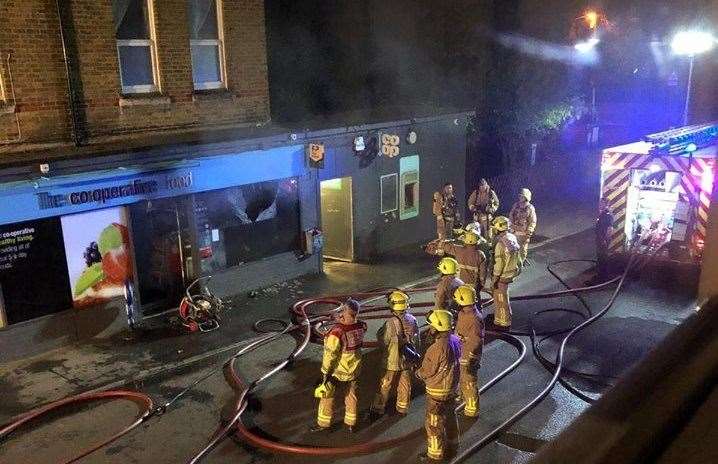 Firefighters tackled the blaze on Monday night