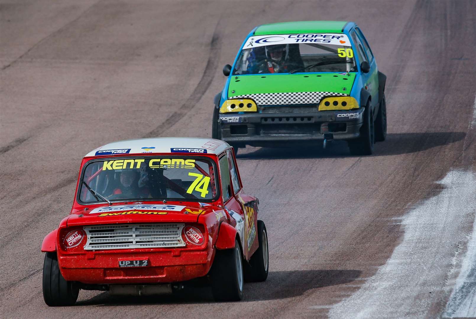 Tenterden's Nick Swift raced his Austin Mini to victory in the Retro Rallycross Championship at Lydden Hill. Picture: British Rallycross