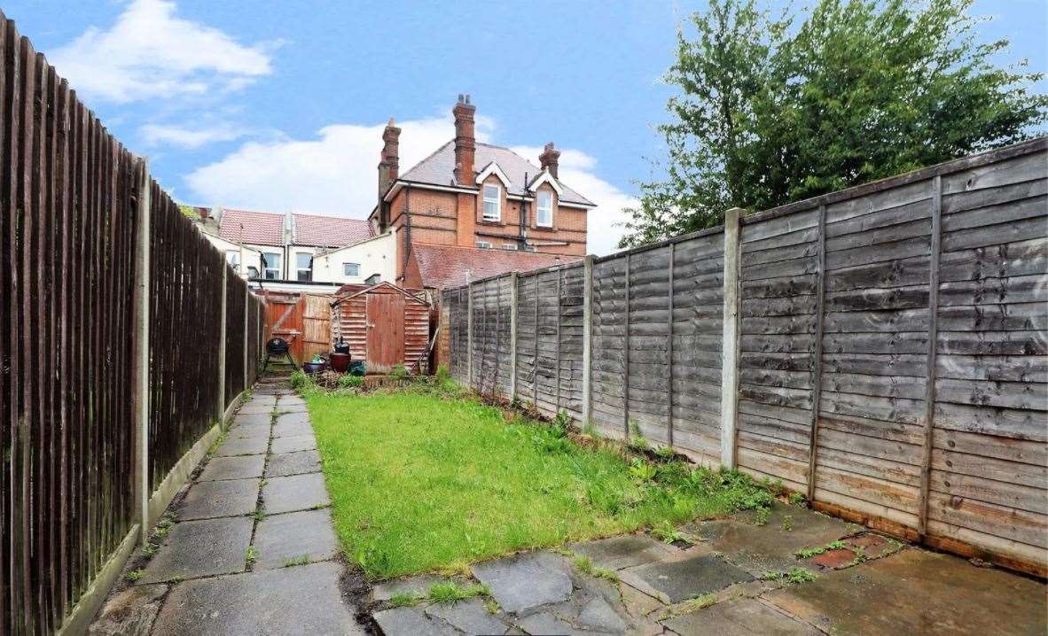 The back garden of the property in Howard Road, Dartford. Picture: Zoopla