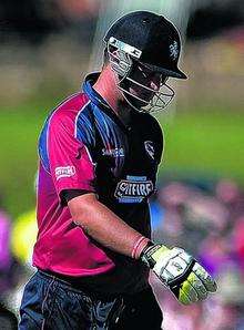 Rob Key walks back to the pavilion after making just one run