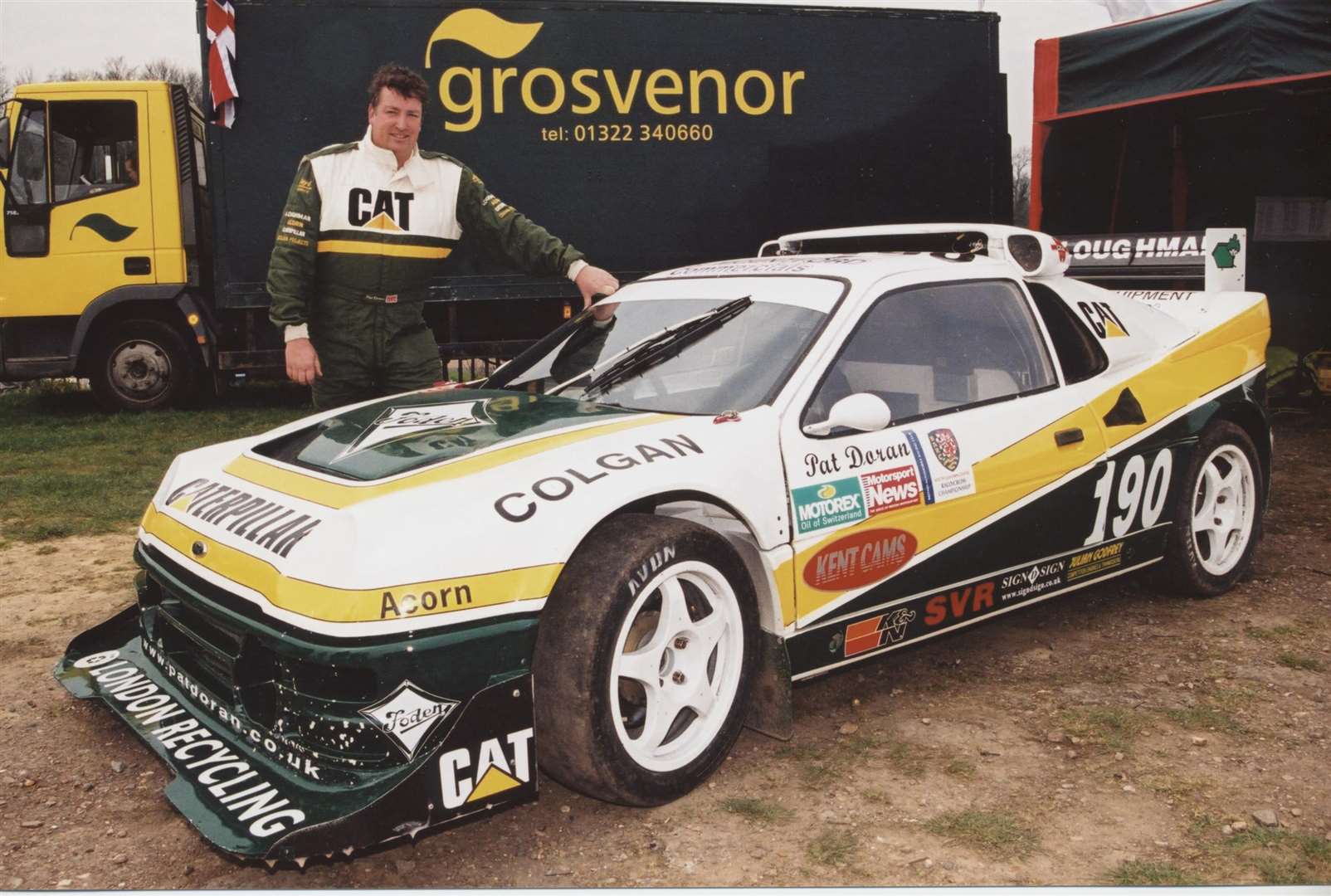 A proud Pat Doran alongside his Ford RS200 at Lydden in 2002 - six years later he would become the circuit's leaseholder and later owner. Picture: Kerry Dunlop