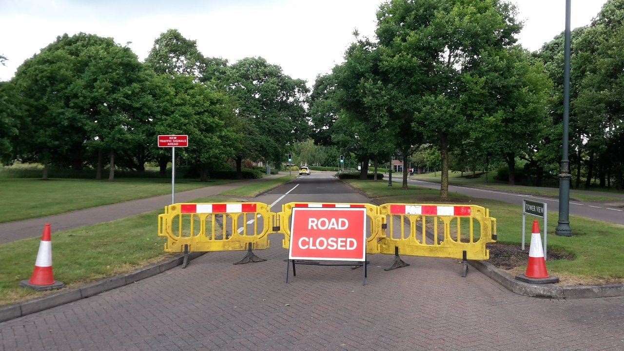 Roads have been closed around Gibson Drive, Kings Hill