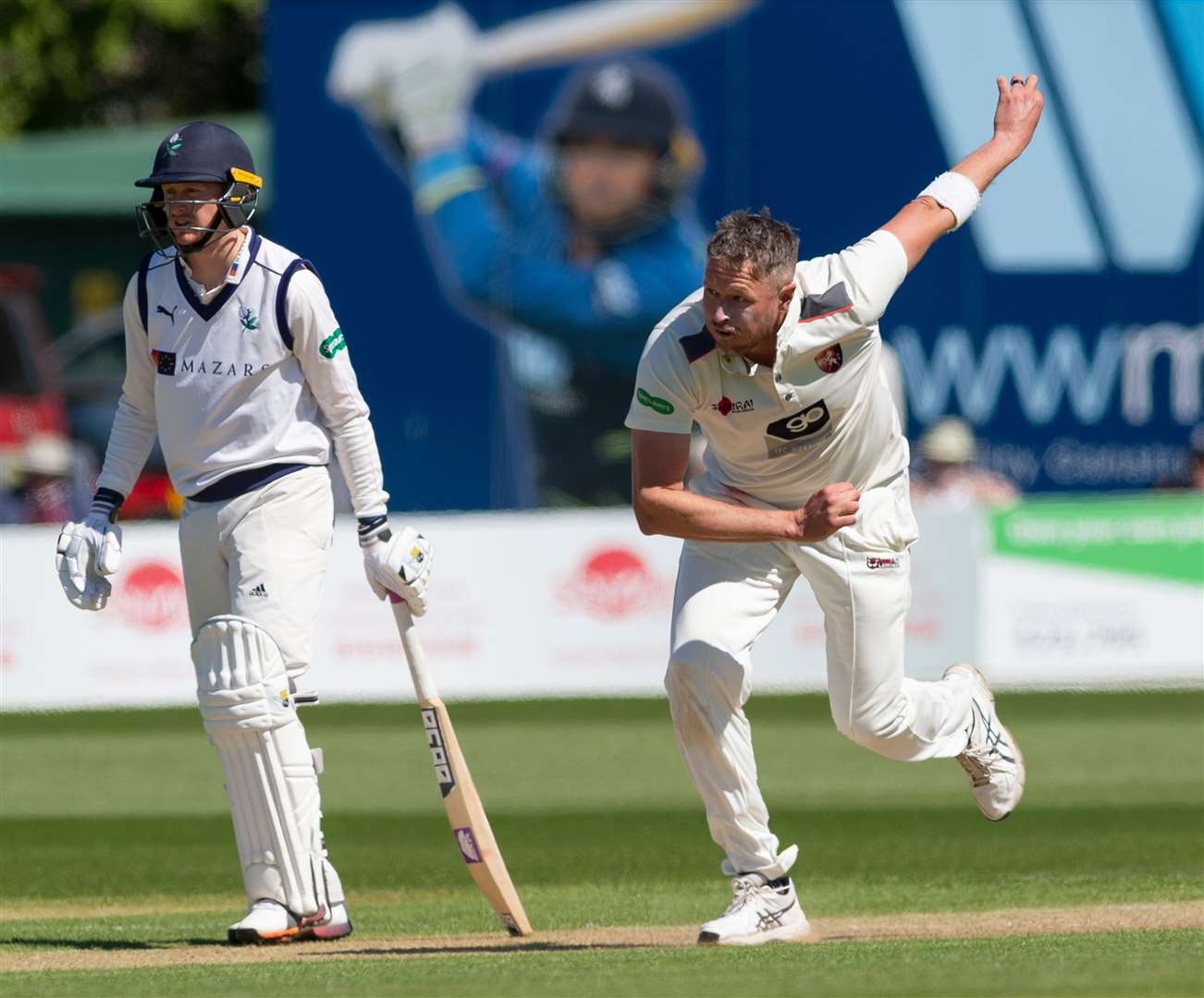 Mitch Claydon in County Championship action against Yorkshire. Picture: Ady Kerry