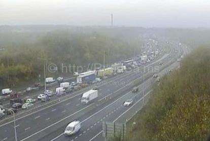 Highways England cameras show long queues at Junction 6 near Maidstone. Picture: Highways England