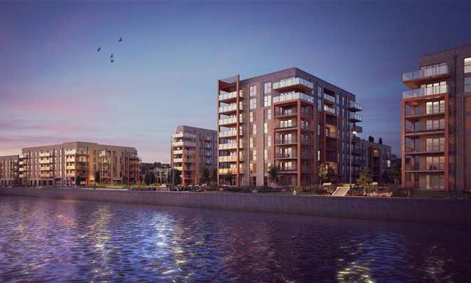 How the Cable Wharf riverside development will look. Photo: Keepmoat Homes