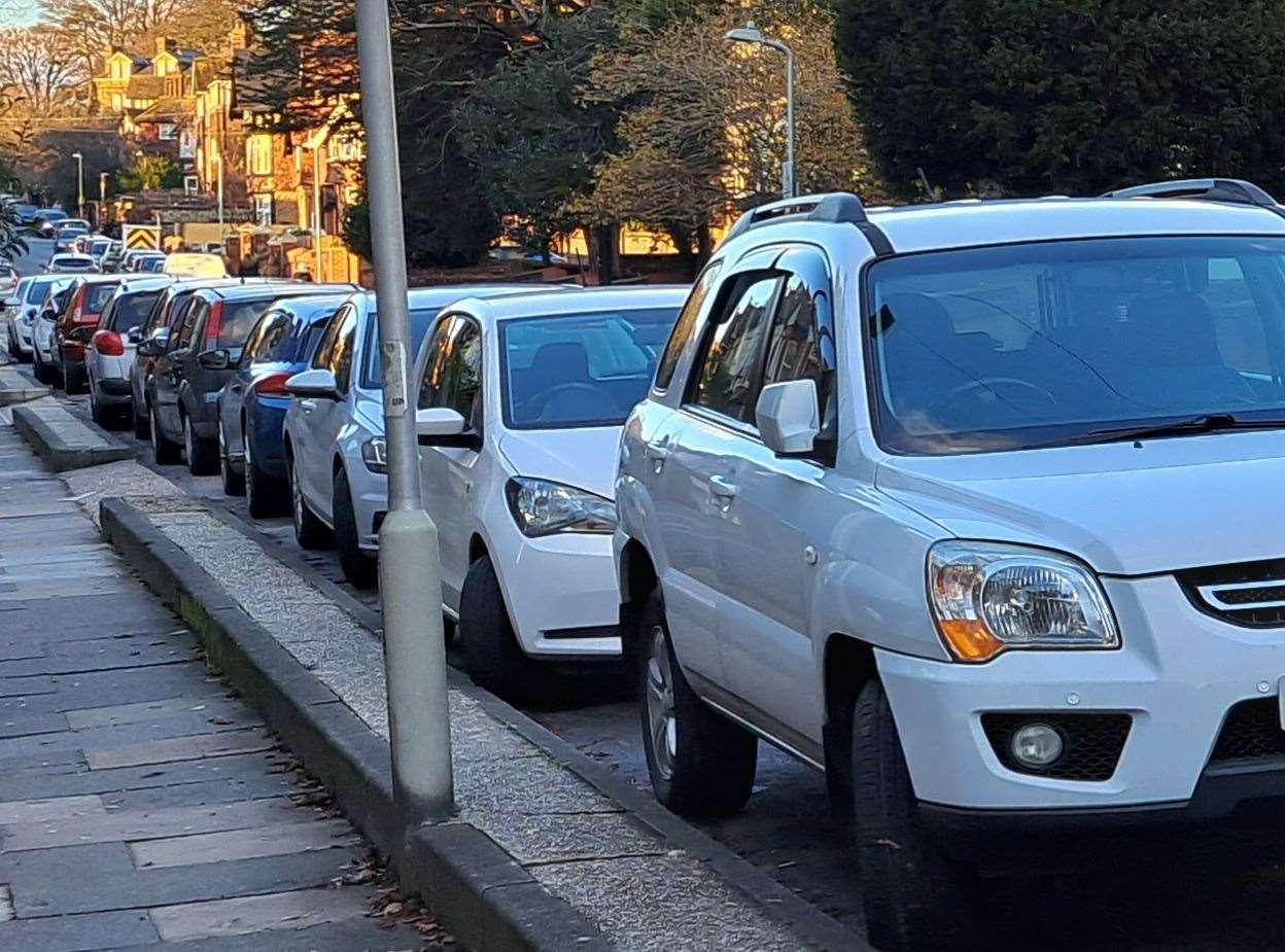 Cars clog up Park Avenue, in Dover, meaning residents are unable to park