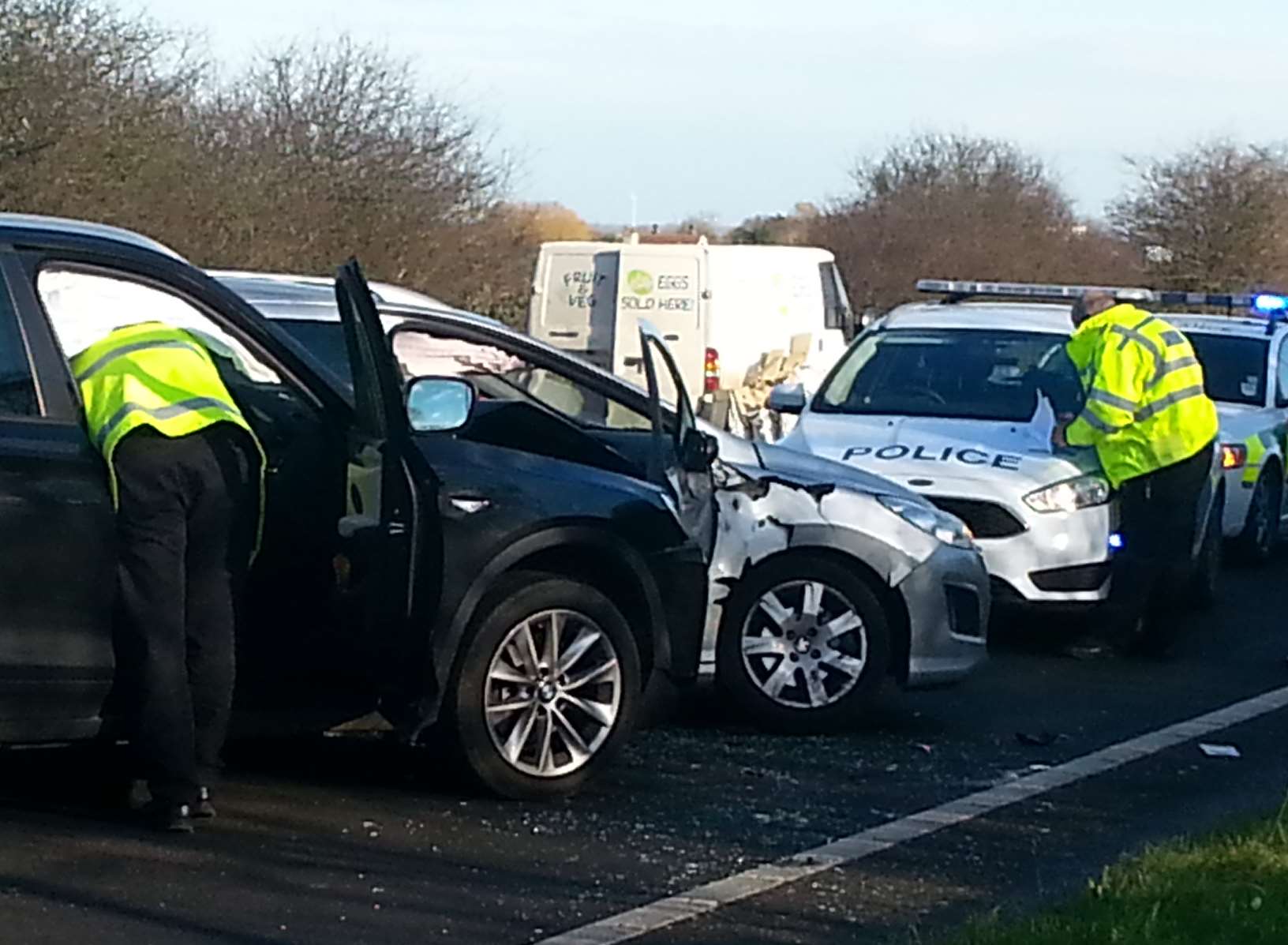 Crash on the Old Thanet Way has sparked long traffic jams
