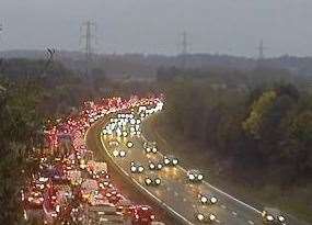 Delays are said to be building quickly on the approach. Picture: KCC Highways (19336831)