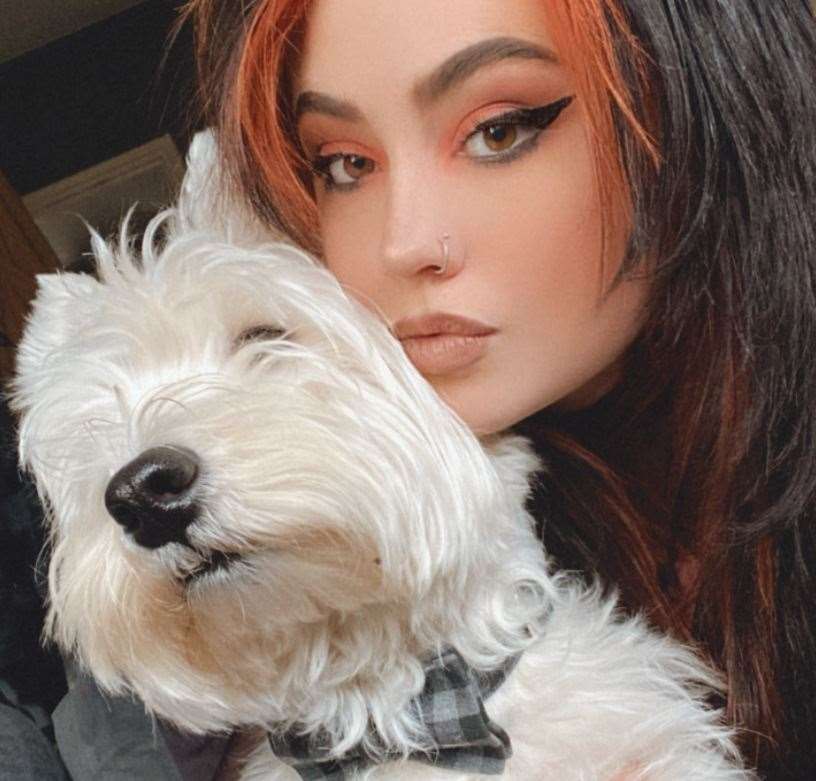 Jodie Mae Jenner with her dog Stanley