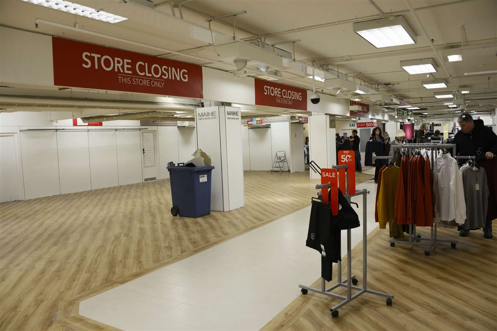 Images reveal huge vacant spaces within the store on Saturday. Picture: Paul Amos