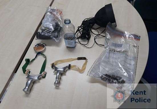 The weapons seized in Throwley
