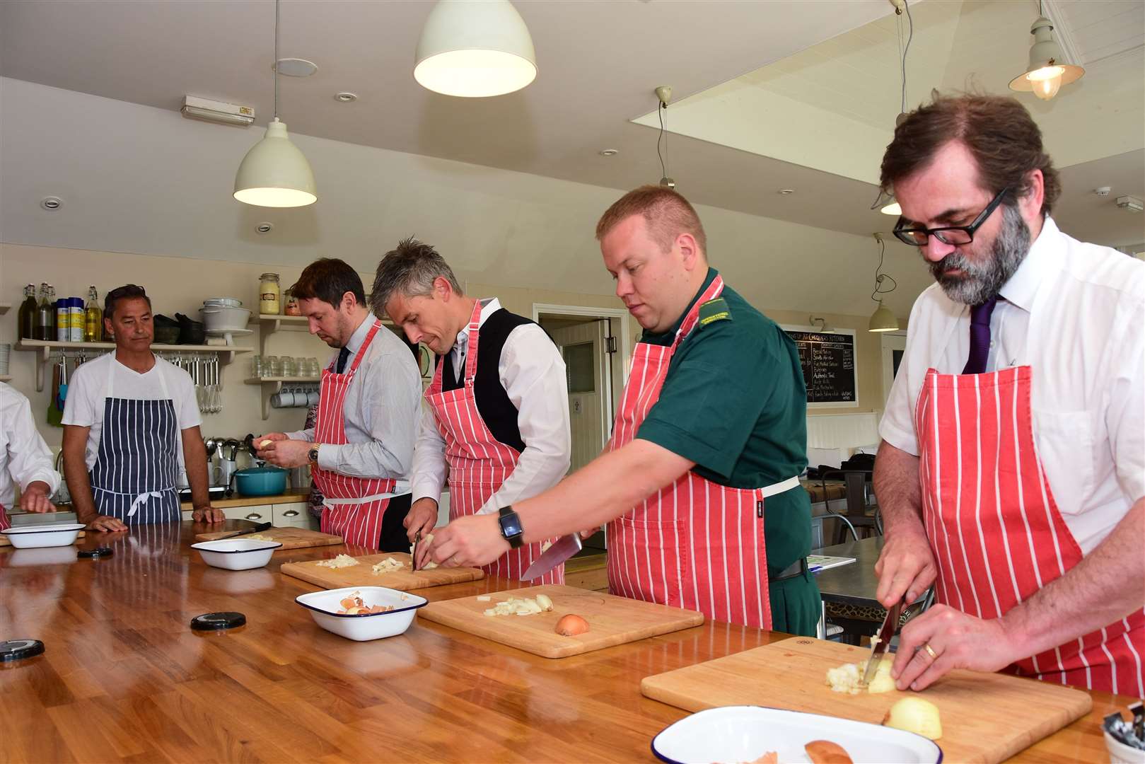 An educational cooking session at Chequers Kitchen Cookery School in 2016