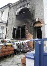 The scene of the blaze in King Edward Road, Chatham. Picture: PETER STILL