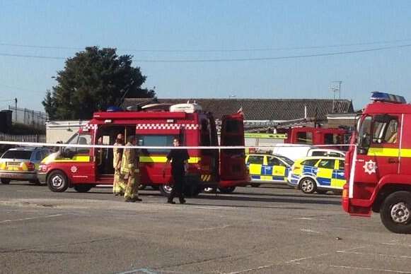 Fire crews at the scene of the bomb scare at Ramsgate station. Picture: Ellis Collins