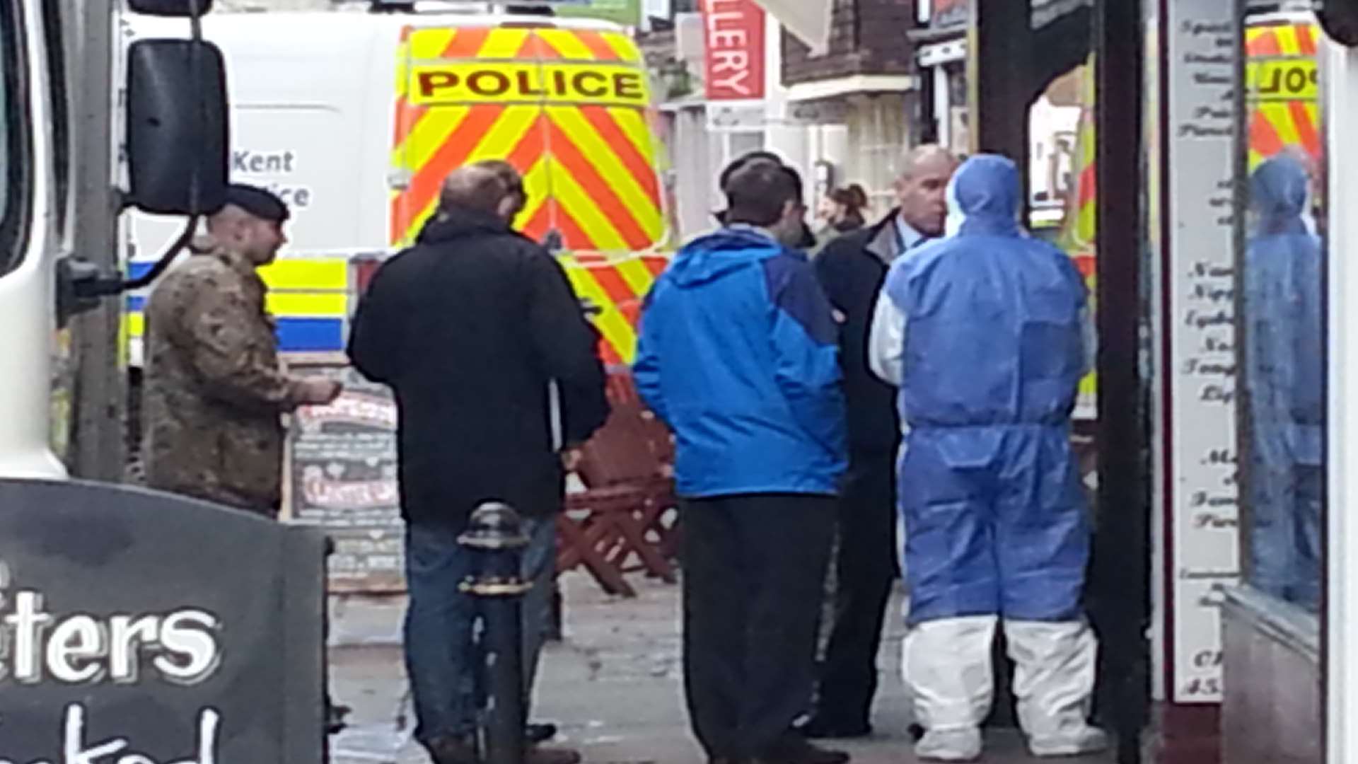 Bomb disposal teams at the scene in Canterbury