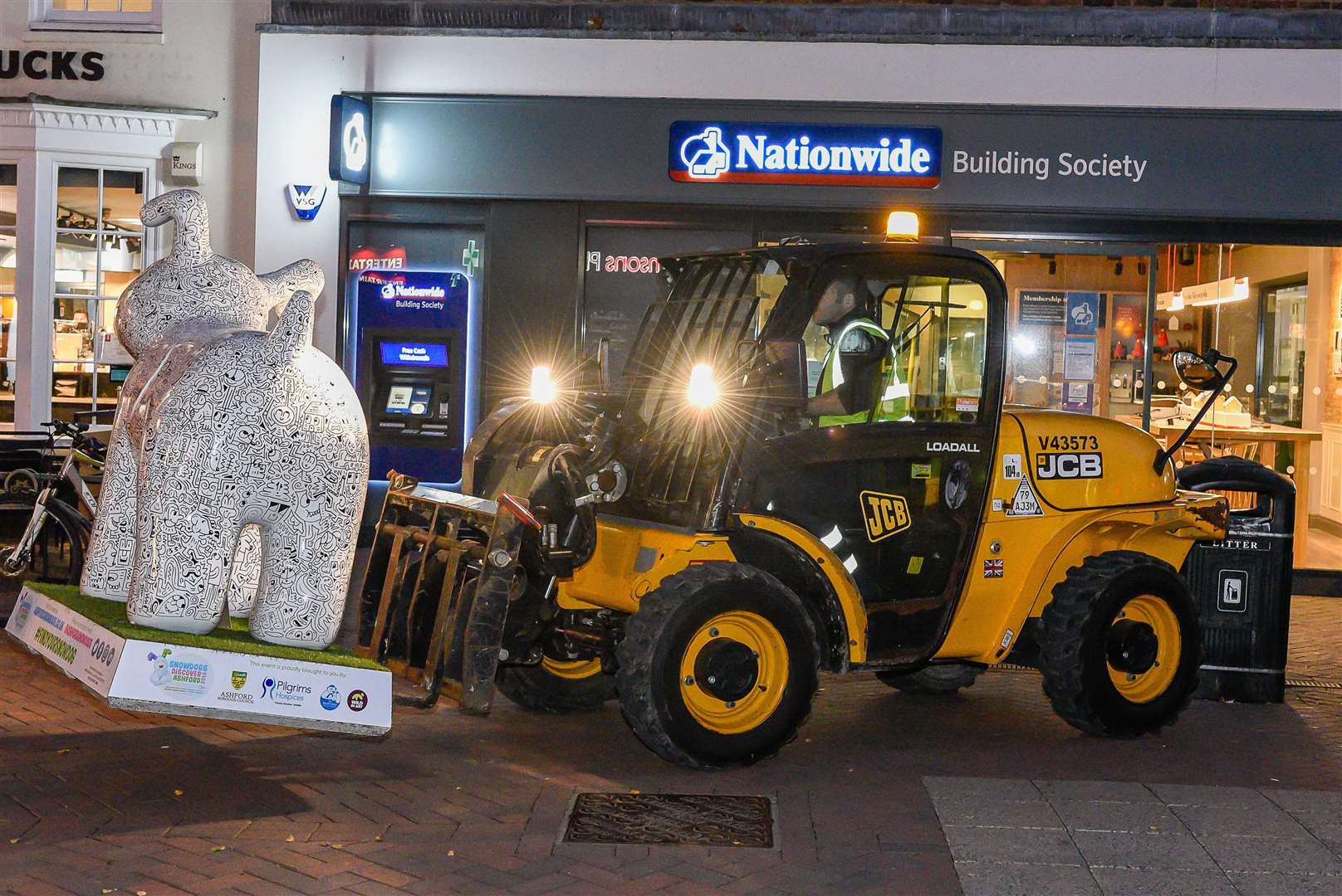 As night falls the dogs are removed from Park Mall. Picture: Alan Langley.