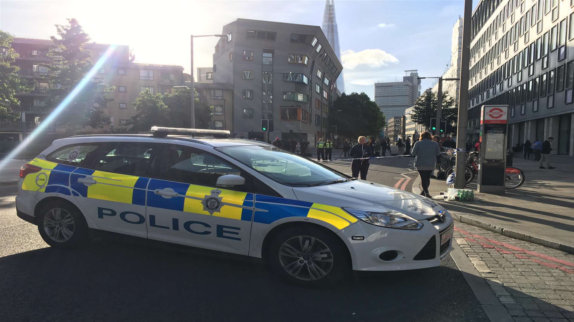 A police cordon remained at London Bridge on Sunday