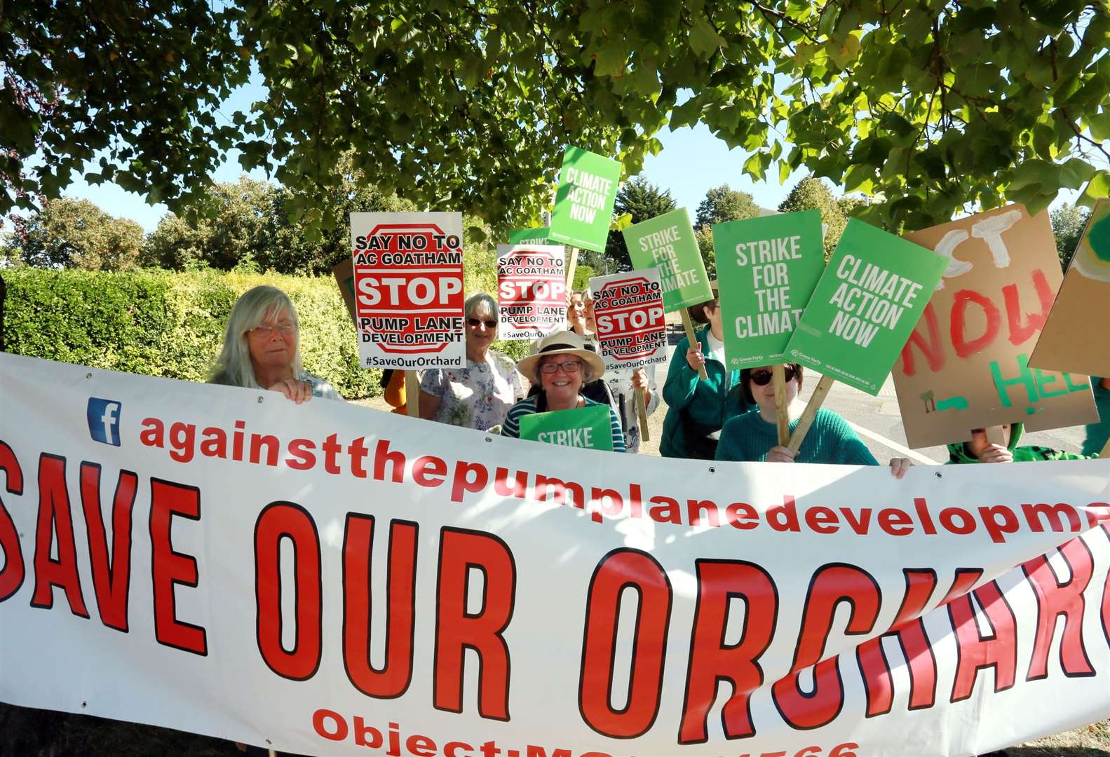People protesting on the A2 at Gillingham about the Pump Lane development last year