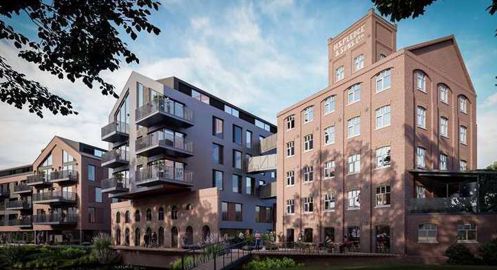 CGI images of what the flats at the former flour mills in Ashford could look like. Picture: Hollaway Studio